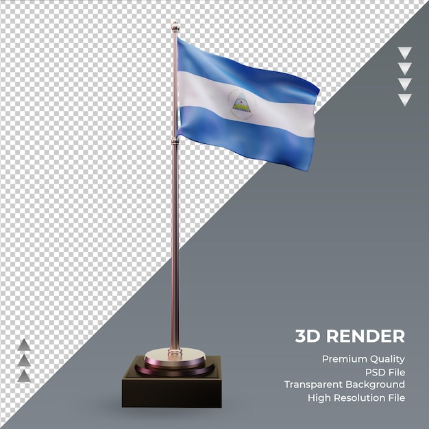 3d flag nicaragua rendering front view