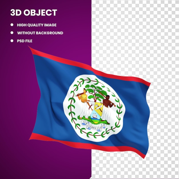 3d Flag of Belize
