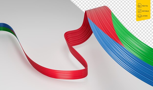 3d flag of eritrea 3d waving ribbon flag isolated on isolated background 3d illustration