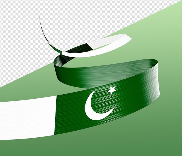 3d flag of pakistan 3d waving ribbon flag of pakistan on soft isolated background 3d illustration