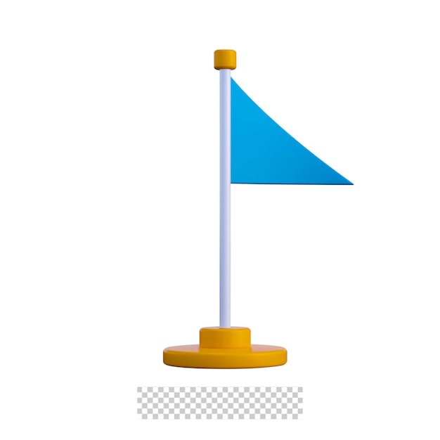 3d flag point icon isolated