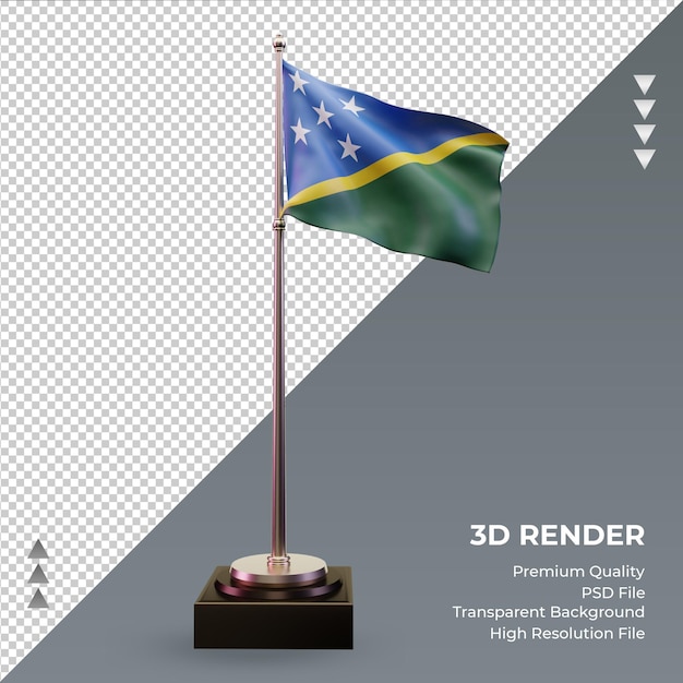 PSD 3d flag solomon islands rendering front view