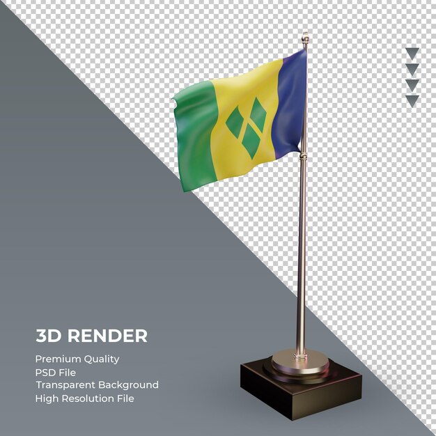 PSD 3d flag st vincent and the grenadines rendering left view