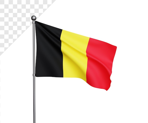 PSD 3d flaga belgii ilustracja