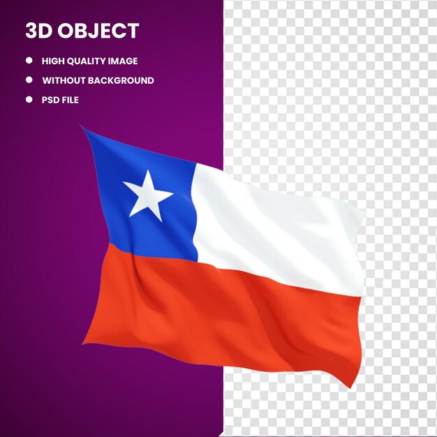 PSD 3d flaga chile flaga narodowa