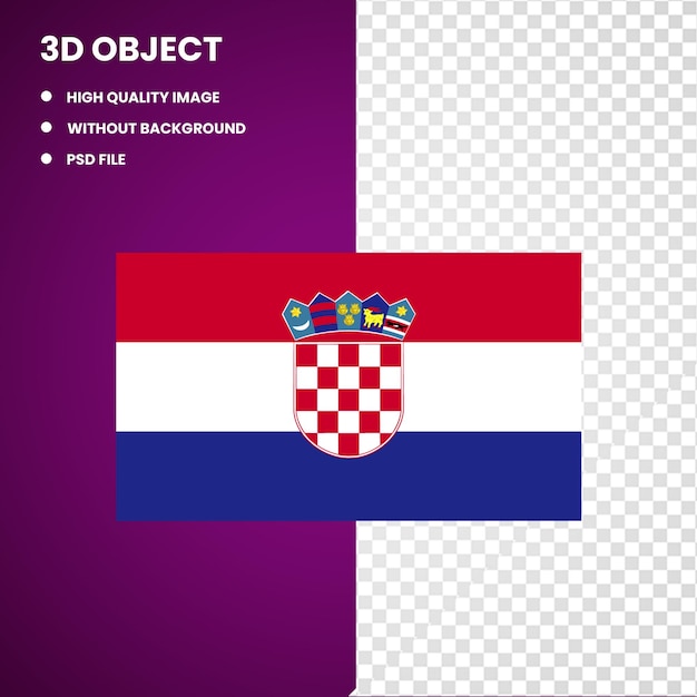 PSD 3d flaga chorwacji