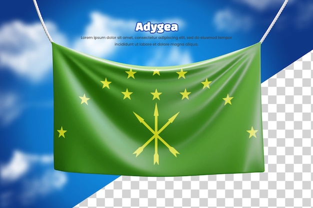 3d Flaga Flagi Adygei Lub 3d Adygei Macha Flagą Flagi