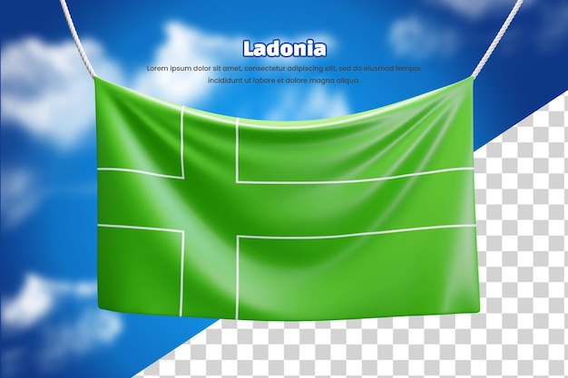 3d Flaga Flagi Ladonii Lub 3d Ladonia Macha Flagą Flagi