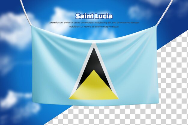 3d Flaga Flagi Saint Lucia Lub 3d Saint Lucia Macha Flagą Banner!