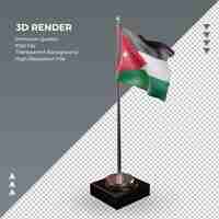 PSD 3d flaga jordanii renderuje prawy widok