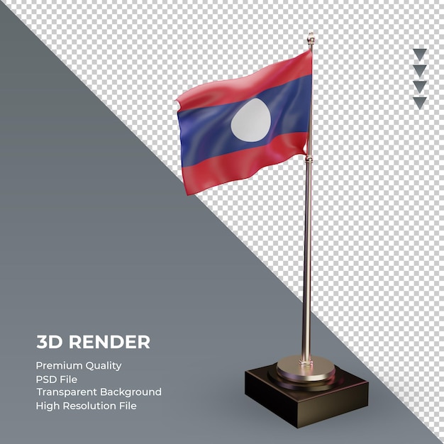 3d Flaga Korei Północnej Renderowania Lewego Widoku