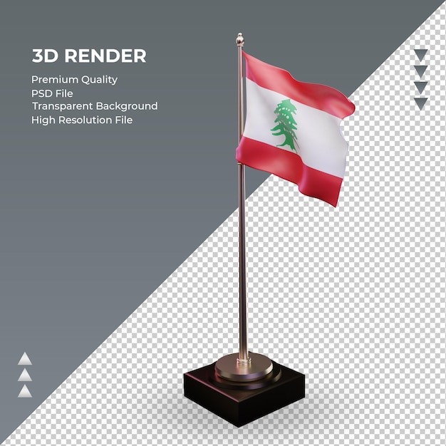 3d Flaga Lesotho Renderująca Prawy Widok