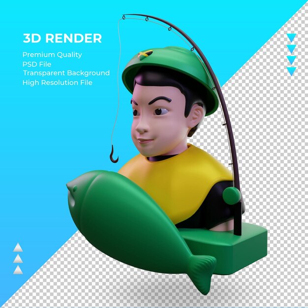 3d Flaga Rybaka Jamajki Renderujący Prawy Widok