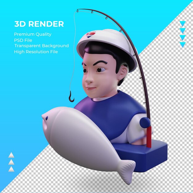 3d Flaga Rybaka Kostaryki Renderujący Prawy Widok