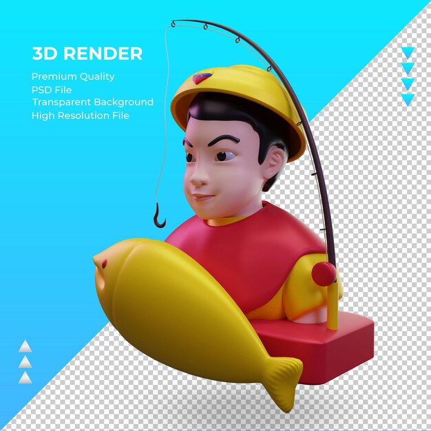 3d Flaga Rybaka Wenezueli Renderujący Prawy Widok