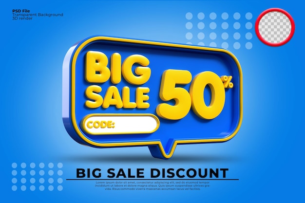 3d flash sale kortingsnummer 50 met geelzwarte kleuren, online winkelbanner, speciale aanbieding, zwart
