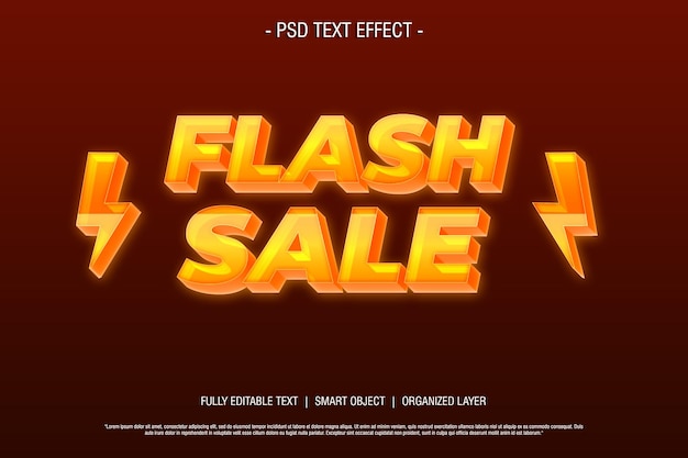 3d flash sale text style editable