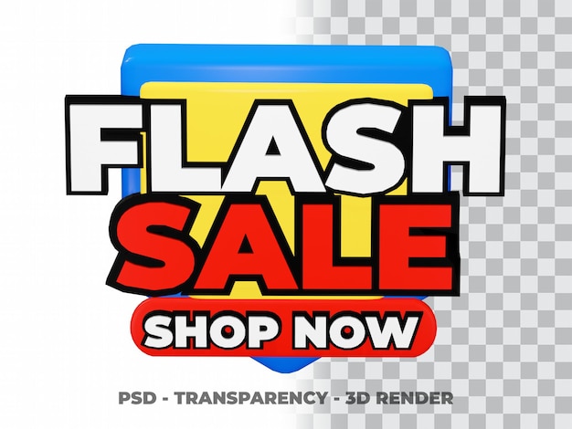 PSD 3d flash verkoop met transparantie achtergrond