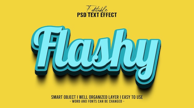 3d flashy editable text effect template