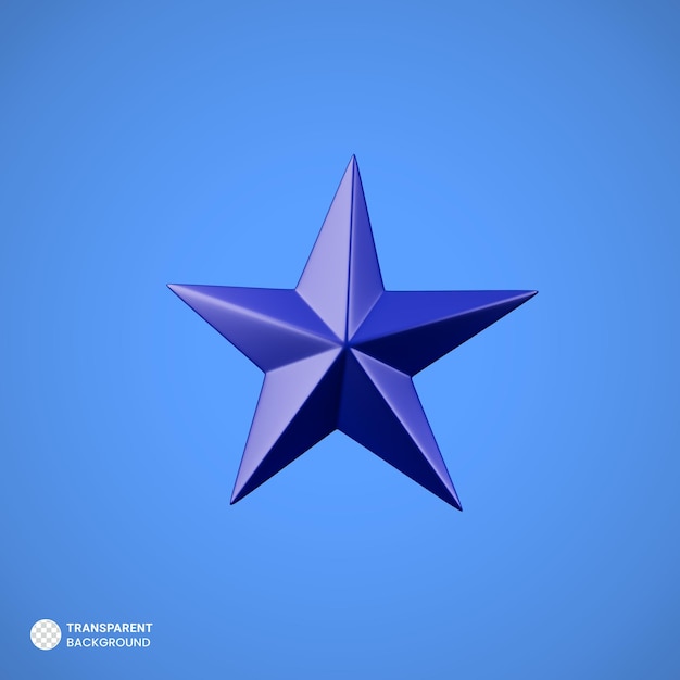 3d floating element star illustration