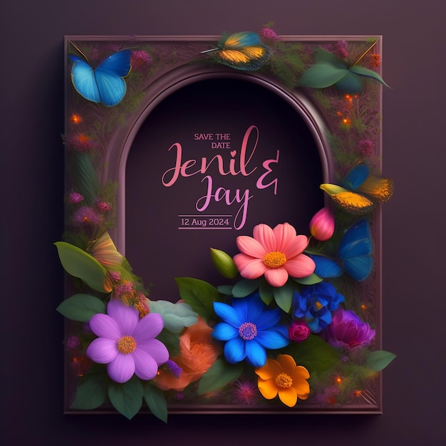 3d floral style modern wedding invitation greeting cards elegant vintage style