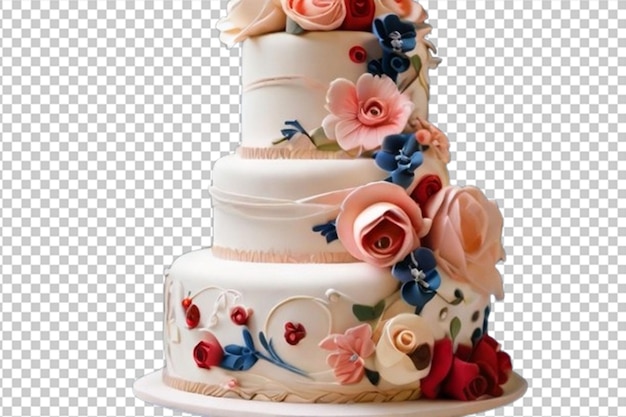 PSD 3d floral weeding 3tiere big cake