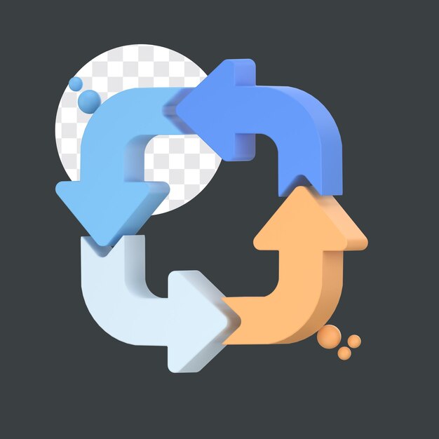 3D Flowchart with rectangular form