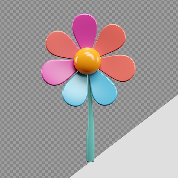 PSD 3d flower png isolated on transparent background