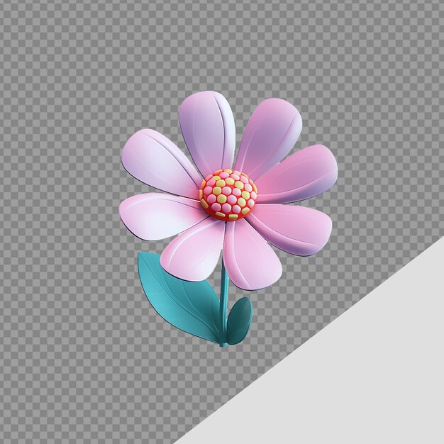 PSD 3d flower png isolated on transparent background