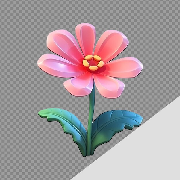 PSD 3d flower png isolated on transparent background