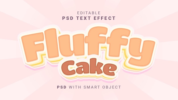 Текстовый эффект 3d пушистый торт