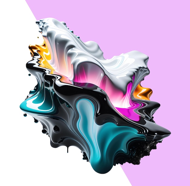 PSD 3d fluid holographic colored