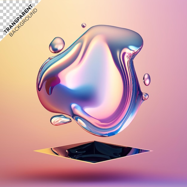 3D 액체 홀로그램 일러스트레이션