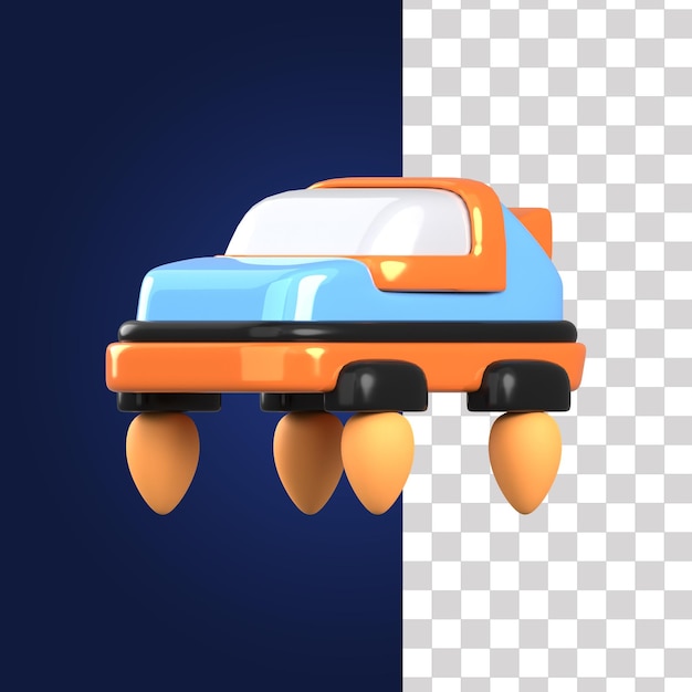 PSD 3d フライングカー イラスト