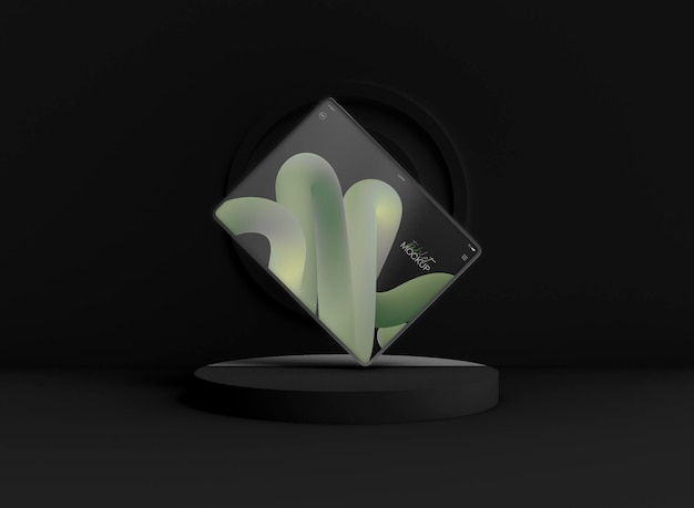 3Dフライングタブレットモックアップ