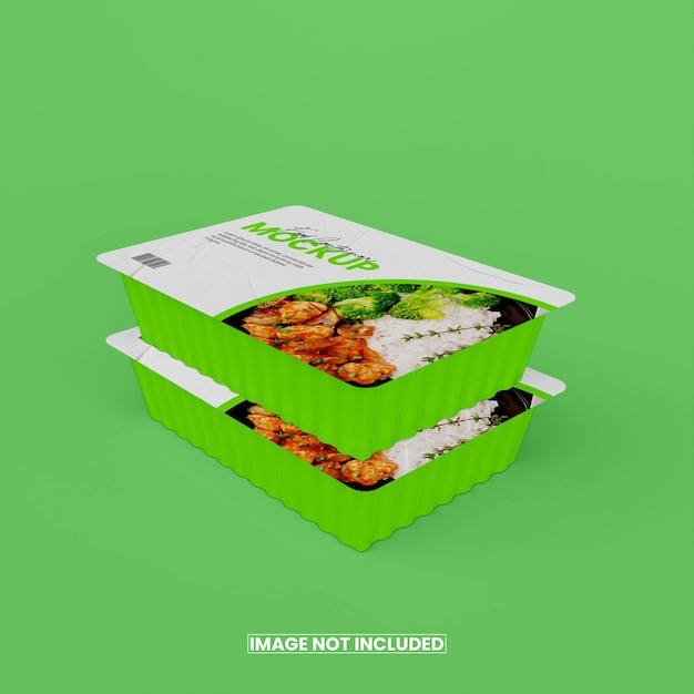 3d foil food box mockup