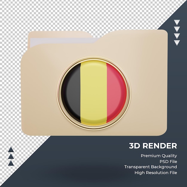 3d folder belgium flag rendering front view