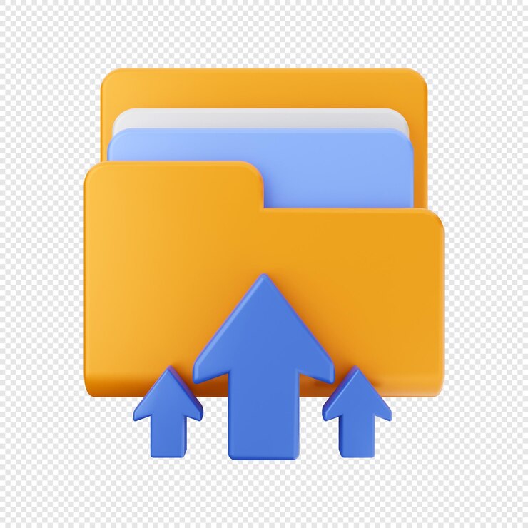 PSD 3d folder data file storage icon illustration