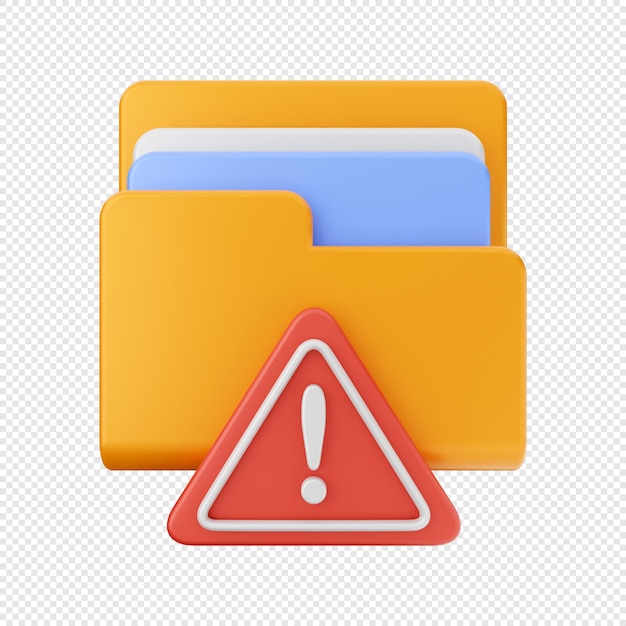 3d folder data file storage icon illustration