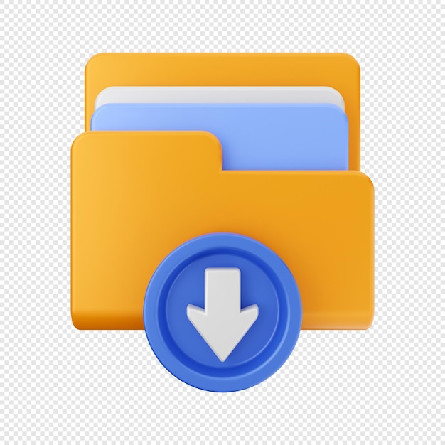 PSD 3d folder data file storage icon illustration