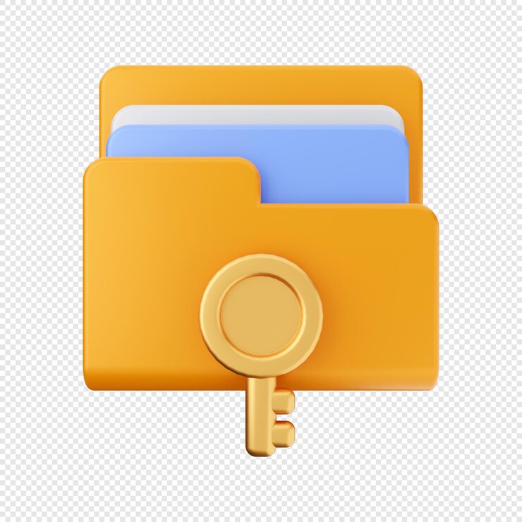 PSD 3d folder data file storage icon illustration