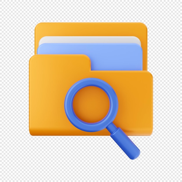 3d folder data file storage icon illustration