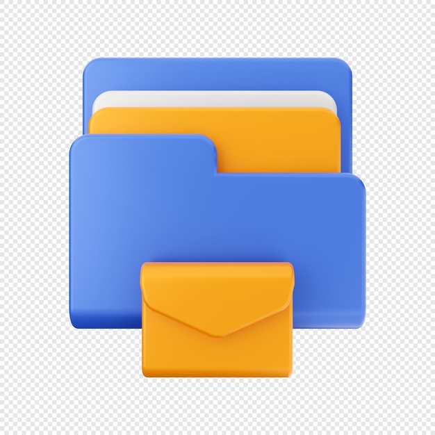 PSD 3d folder data file storage icon illustration