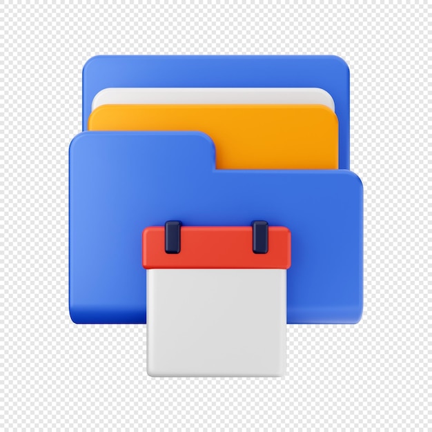 PSD 3d folder data file storage icon illustration