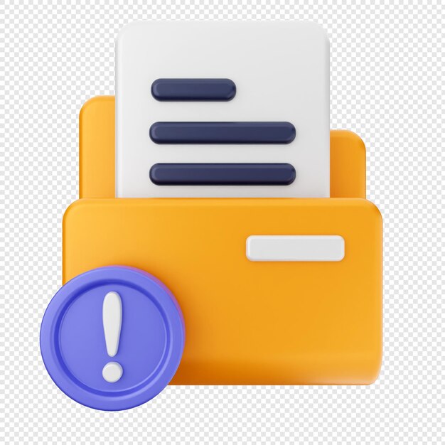 3d folder document icon