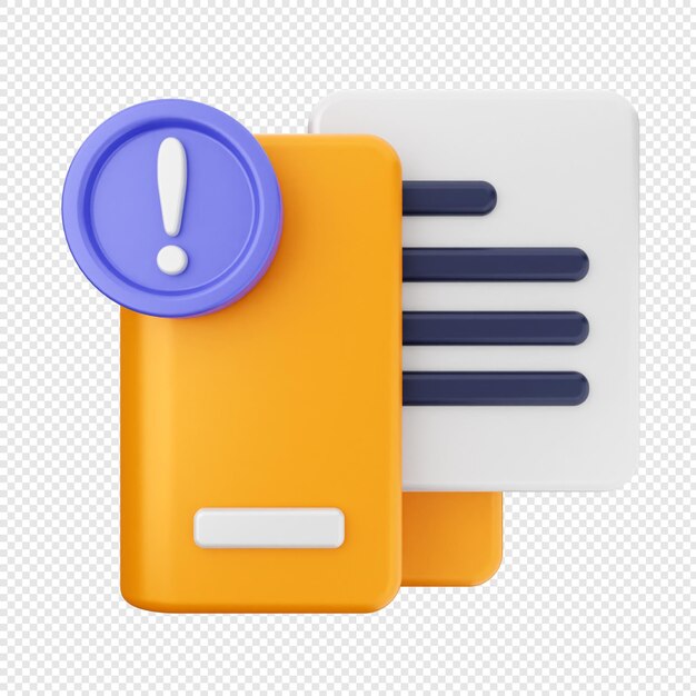 3d folder document icon