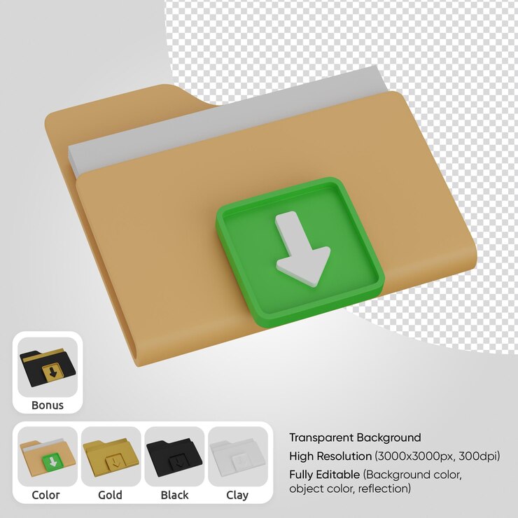 PSD 3d folder download