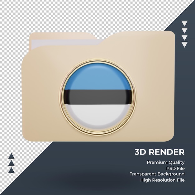 3dフォルダーエストニアの旗レンダリング正面図