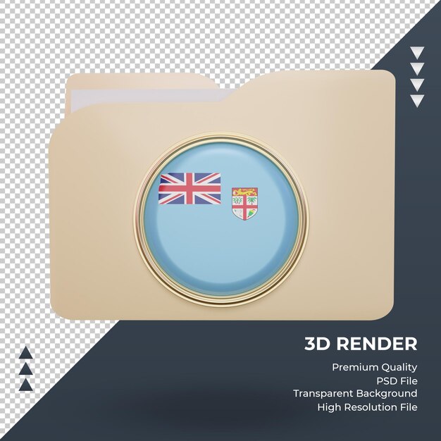 3d folder fiji flag rendering front view