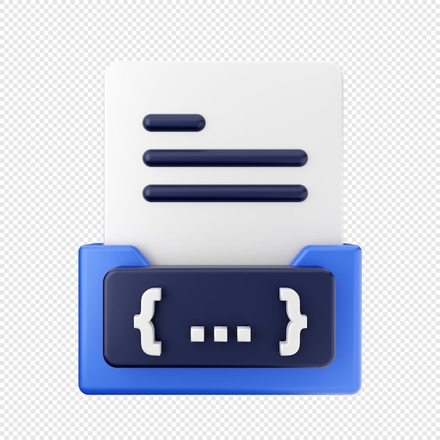 3d folder file data icon illustration